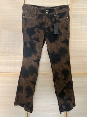 Women’s Brown and Black cow print Tie-Dye Jeans